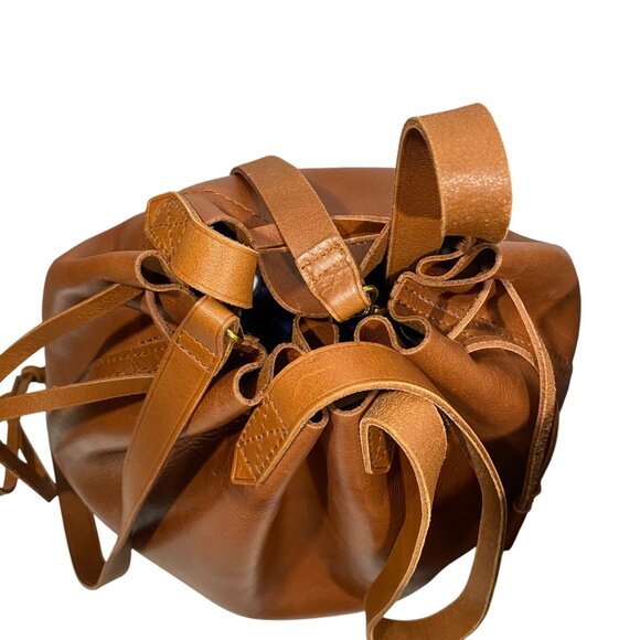 Madewell The Medium Drawstring Transport Tote bag in Cider leather hobo boho - Picture 9 of 14